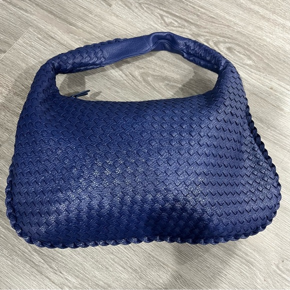 Handbags - Elegant Navy Blue Woven Handbag Bv shoulder bag bottega style